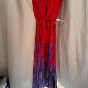 NWOT TJ Collection Silk Iris Maxi Dress size S